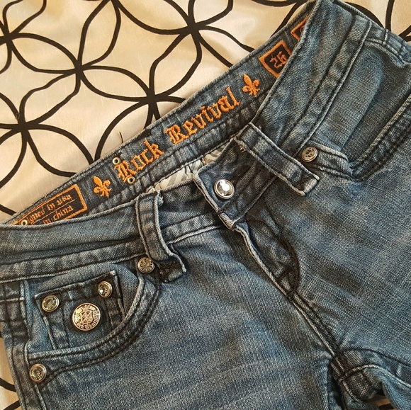 ROCK REVIVAL BOOTCUT JEANS SIZE 26 - Picture 4 of 4